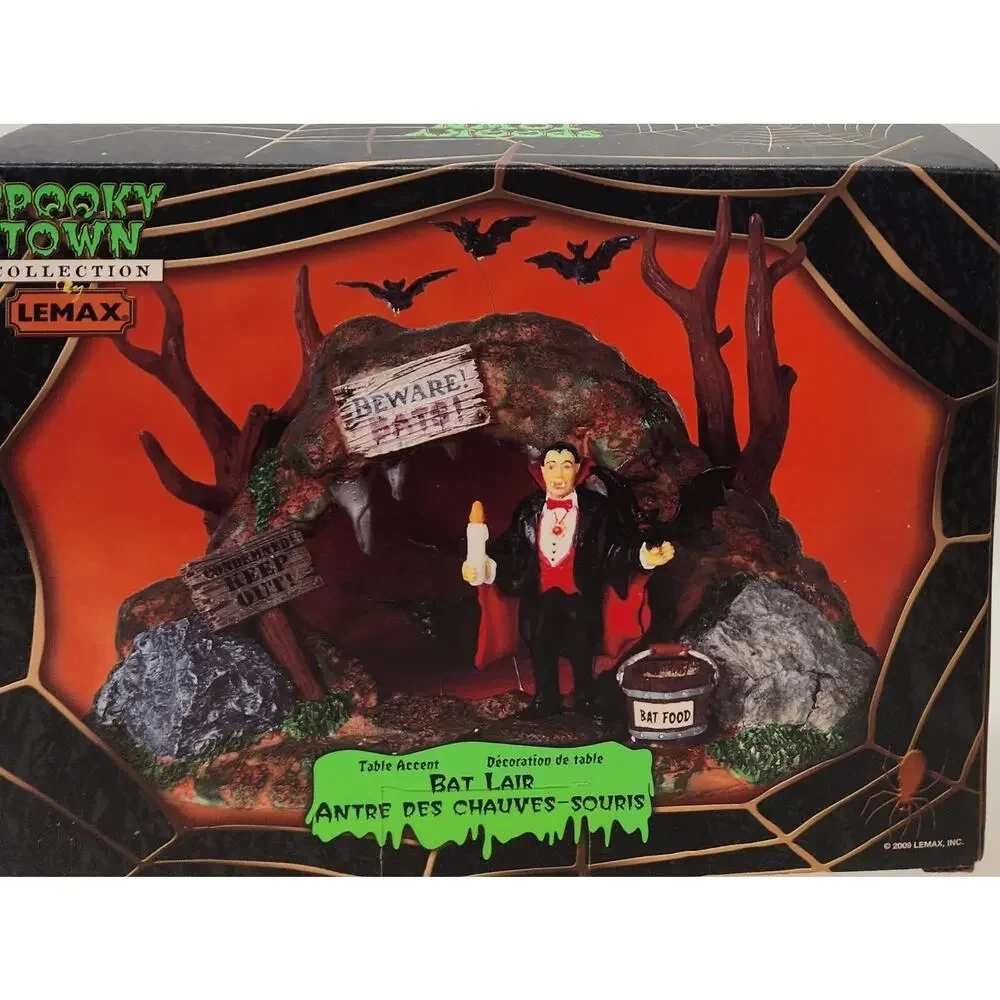 Lemax Spooky Town 2009 Table Accent Bat Lair 93724 Halloween NIB